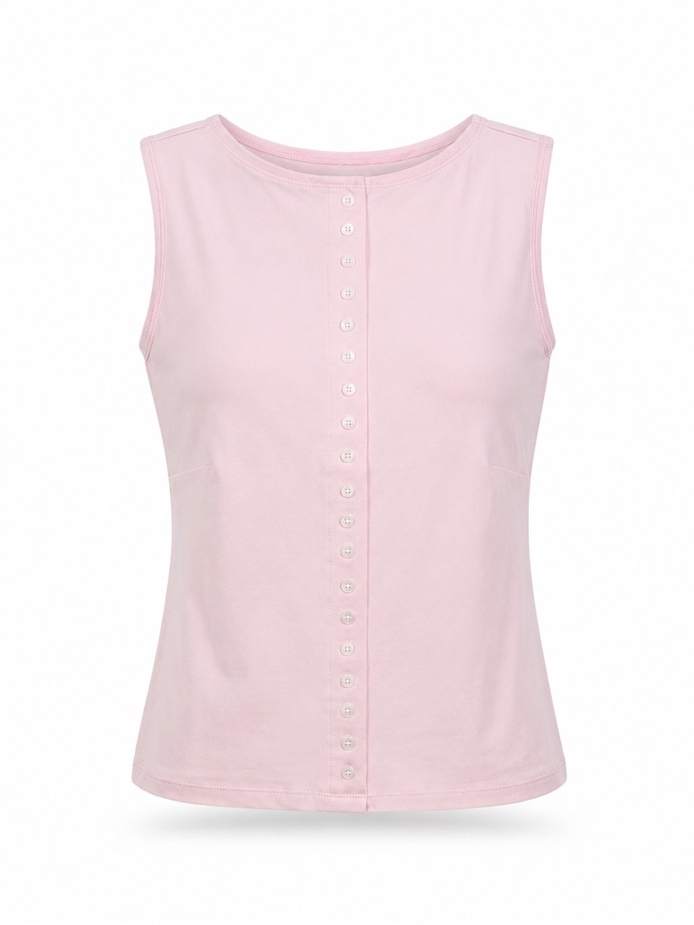 Jules & Leopold Pale Pink Button-Front Tank Top